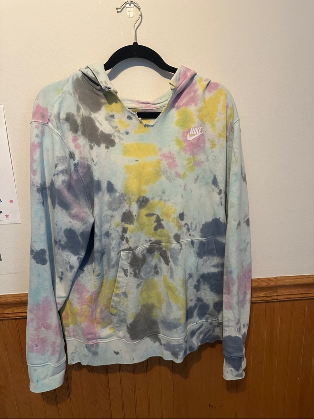 Nike Pastel Tie-Dye Hoodie in Yellow, Pink, Blue, Gray